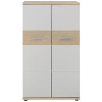FÉLMAGAS SZEKRÉNY 75/129/38 cm  - kasmírszínű/krómszínű, Konventionell, faalapú anyag/fém (75/129/38cm) - Stylife