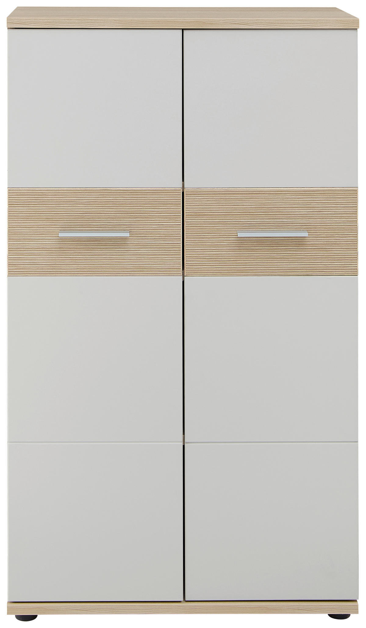 FÉLMAGAS SZEKRÉNY 75/129/38 cm  - kasmírszínű/krómszínű, Konventionell, faalapú anyag/fém (75/129/38cm) - Stylife