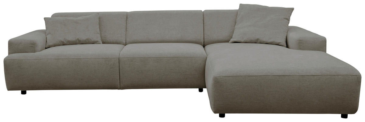 ECKSOFA Beige Chenille Rücken echt  - Beige/Schwarz, MODERN, Kunststoff/Textil (296/185cm) - Hom`in