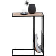 BEISTELLTISCH 48/32/60 cm Schwarz, Eichefarben rechteckig  - Eichefarben/Schwarz, Trend, Holzwerkstoff/Metall (48/32/60cm) - Carryhome