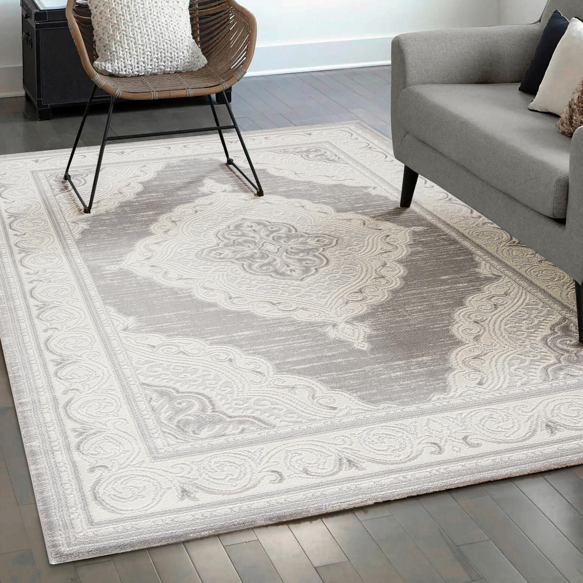 WEBTEPPICH 80/150 cm Harmony Hellgrau  - Hellgrau, LIFESTYLE, Textil (80/150cm)