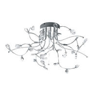 LED-DECKENLEUCHTE Crystal X 54/30 cm   - Chromfarben, Design, Glas/Metall (54/30cm) - Hell