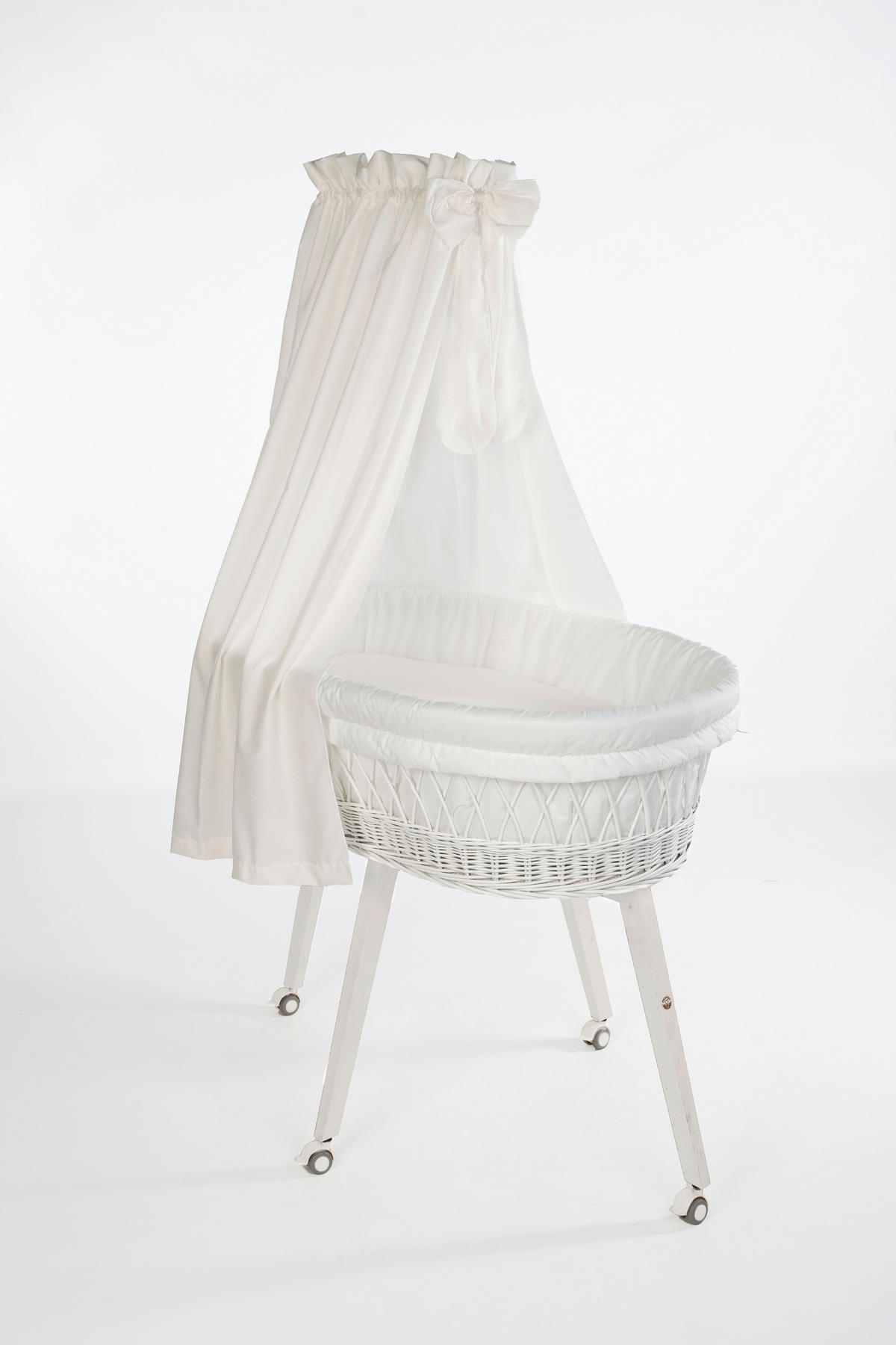 STUBENWAGEN-KOMPLETTSET Babybett Lounge Weiß   - Creme/Weiß, Basics, Holz/Textil (60/167/100cm) - Mionido