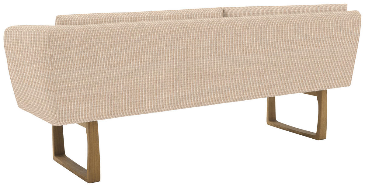 SITZBANK 224/91/69 cm Flachgewebe Creme massiv Holz  - Eichefarben/Creme, Design, Holz/Textil (224/91/69cm) - Valnatura