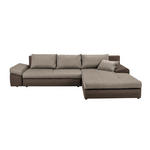 ECKSOFA in Webstoff Braun, Hellbraun  313/215 cm  - Hellbraun/Schwarz, Design, Kunststoff/Textil (313/215cm) - Carryhome