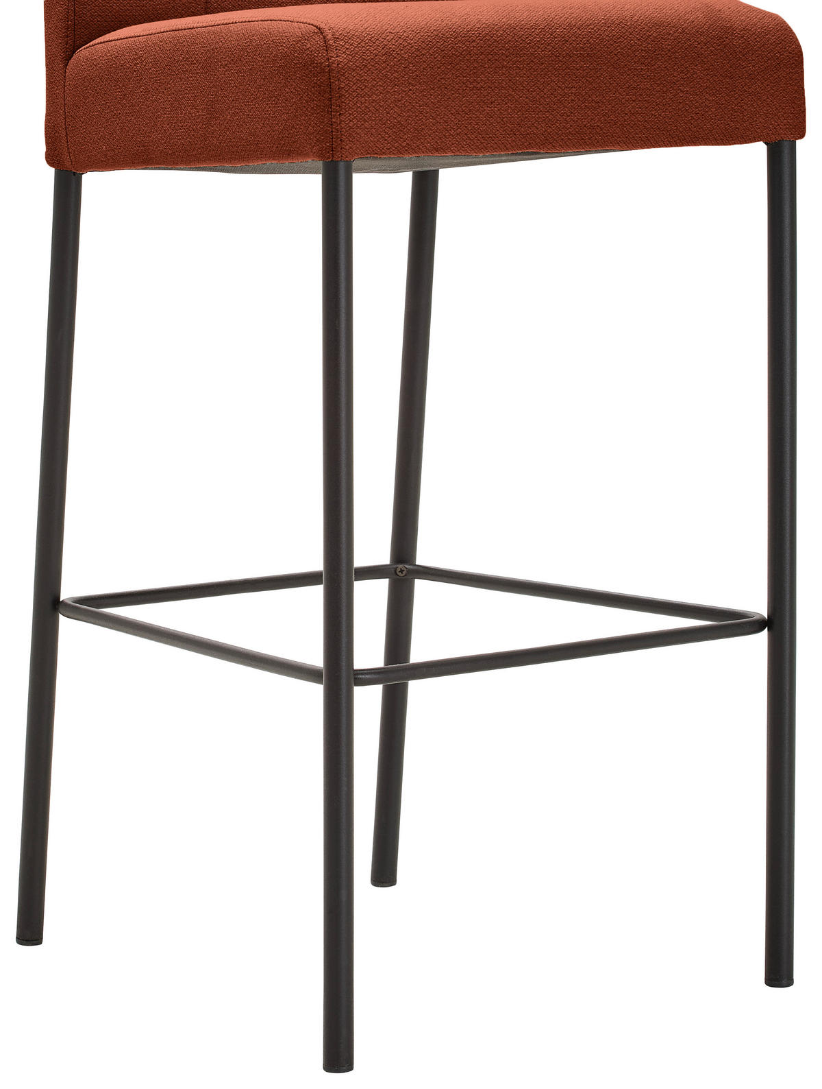 BARHOCKER Webstoff Schwarz, Rostfarben Eisen Stoffauswahl  - Rostfarben/Schwarz, Design, Textil/Metall (42/102/50cm) - home24