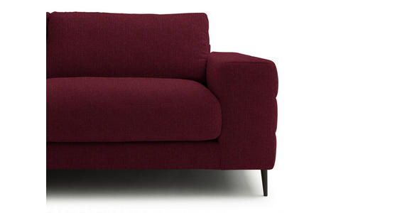 ECKSOFA  in Flachgewebe Rot  177/253 cm  - Rot/Schwarz, Design, Textil/Metall (177/253cm) - Dieter Knoll