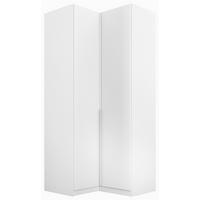 ECKKLEIDERSCHRANK 100/229/102 cm Weiß  - Hellgrau/Alufarben, MODERN, Holzwerkstoff (100/229/102cm) - Rauch Möbel