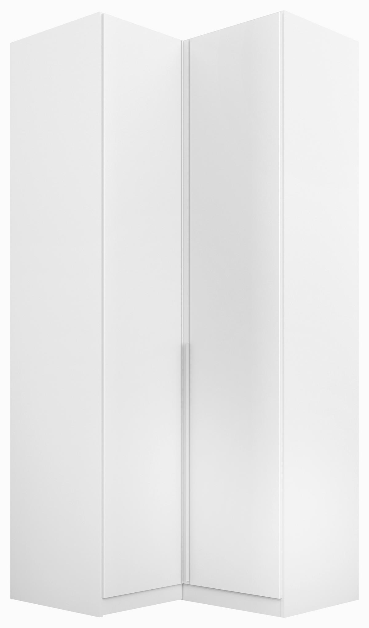 ECKKLEIDERSCHRANK 100/229/102 cm Weiß  - Hellgrau/Alufarben, MODERN, Holzwerkstoff (100/229/102cm) - Rauch Möbel