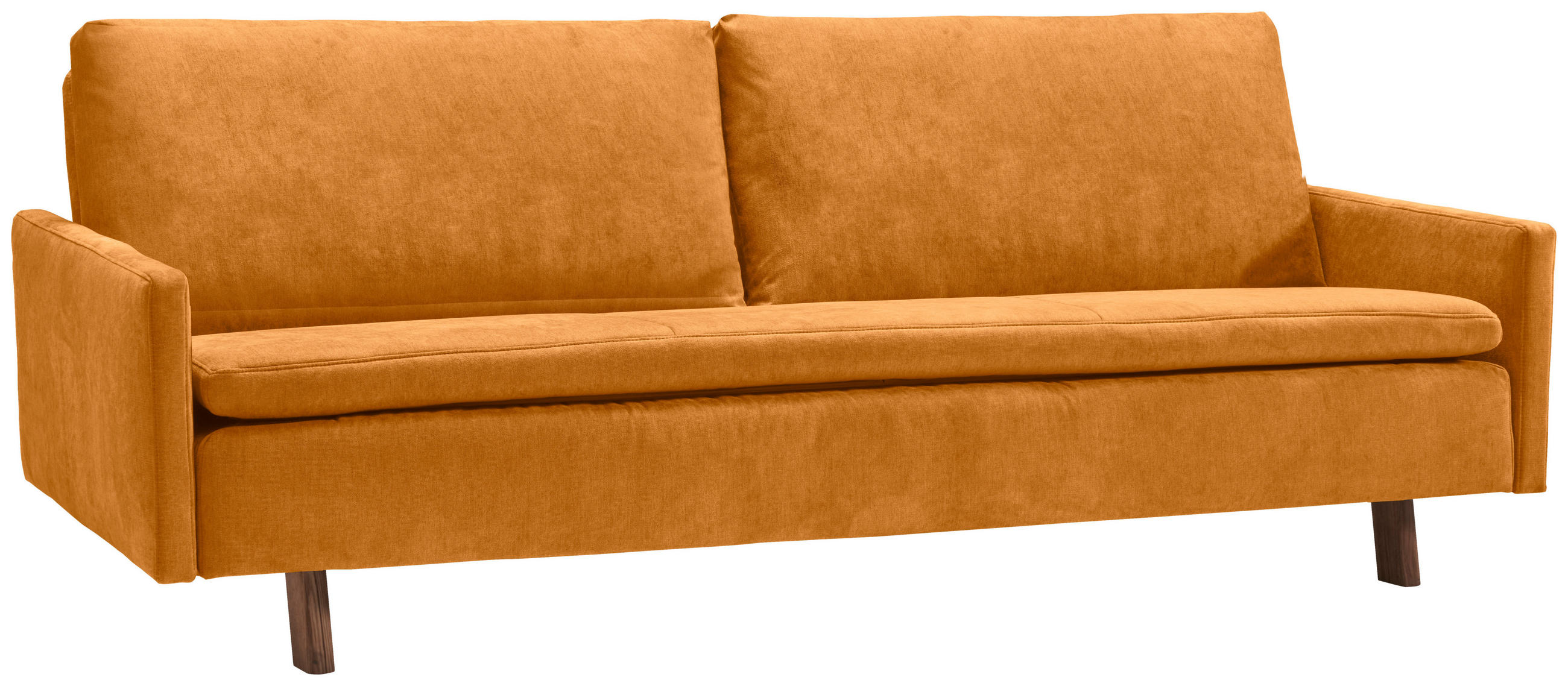 SCHLAFSOFA Flachgewebe Currygelb  - Currygelb/Eichefarben, KONVENTIONELL, Holz/Textil (220/85/98cm) - Carryhome