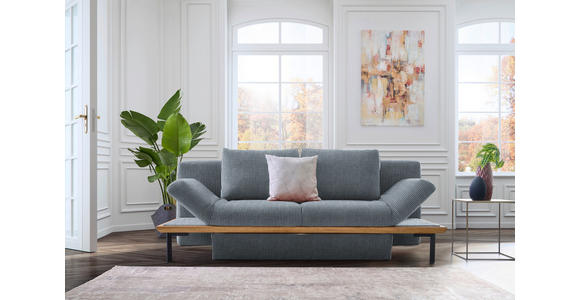 SCHLAFSOFA in Chenille Blau, Schwarz, Weiß - Blau/Schwarz, MODERN, Holz/Textil (212/89/102cm) - Dieter Knoll