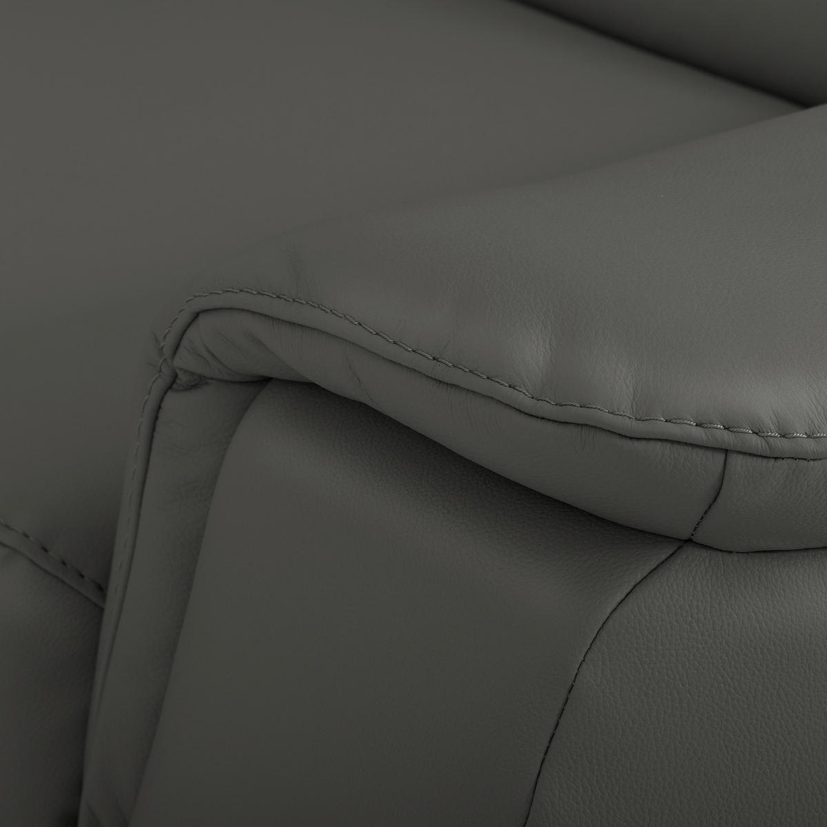WOHNLANDSCHAFT  in Kombination Echtleder/Lederlook Anthrazit  - Anthrazit, Leder/Metall (211/262cm) - Celina Home