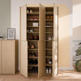 SCHUHSCHRANK 109,2/191,9/34,9 cm  - Eichefarben/Grau, MODERN, Holzwerkstoff/Kunststoff (109,2/191,9/34,9cm) - Carryhome