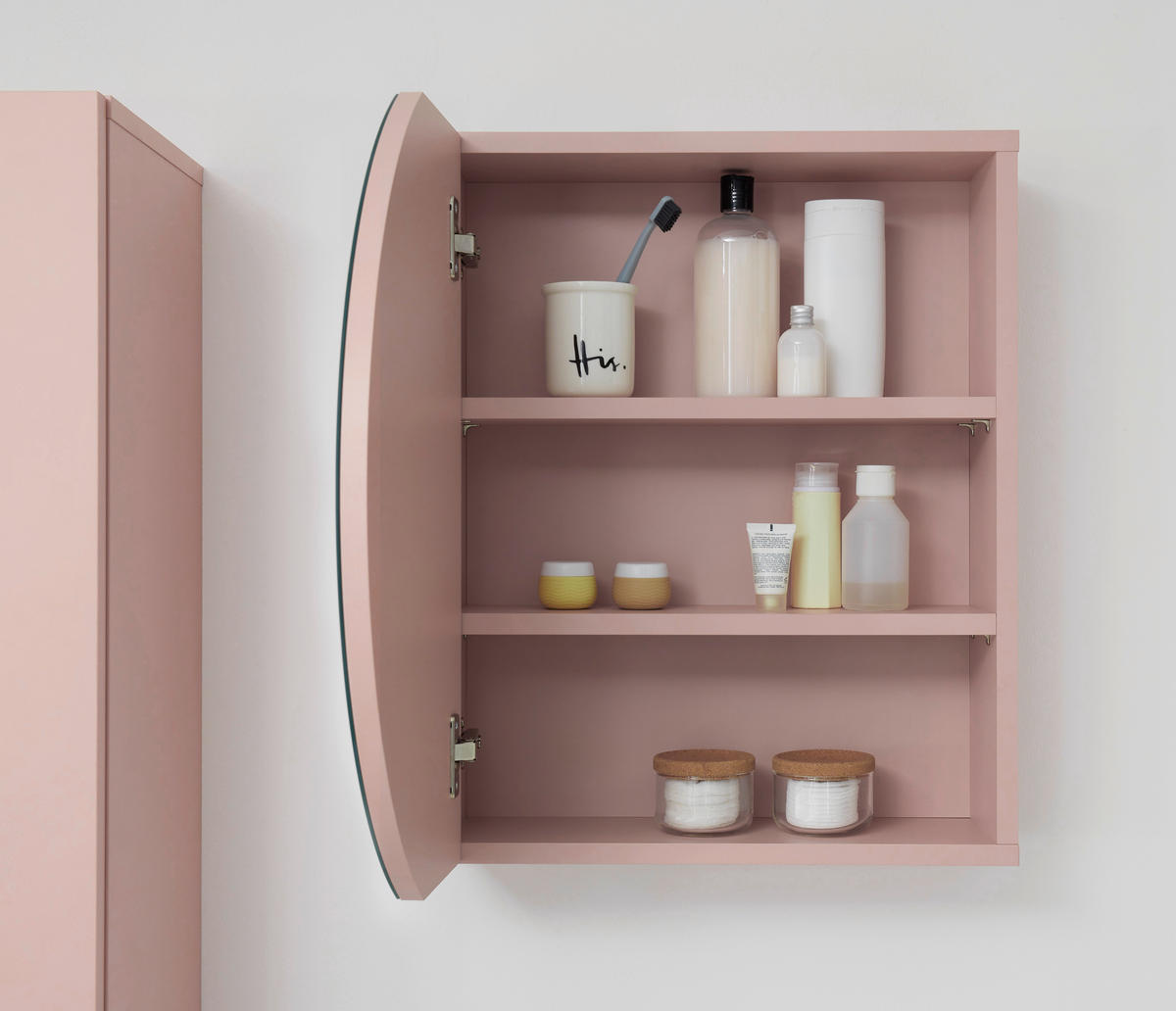 SPIEGELSCHRANK 45/56/15 cm  - Rosa, Glas/Holzwerkstoff (45/56/15cm) - MID.YOU
