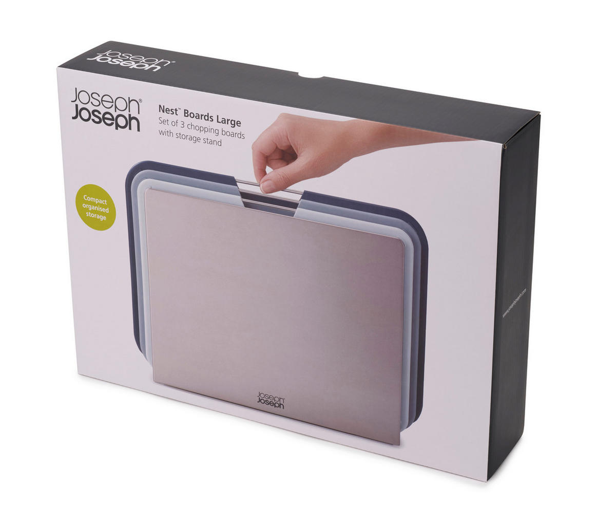 SCHNEIDEBRETT-SET 3-teilig    35,5/6,5/26 cm  - Grau, Basics, Kunststoff (35,5/6,5/26cm) - Joseph Joseph