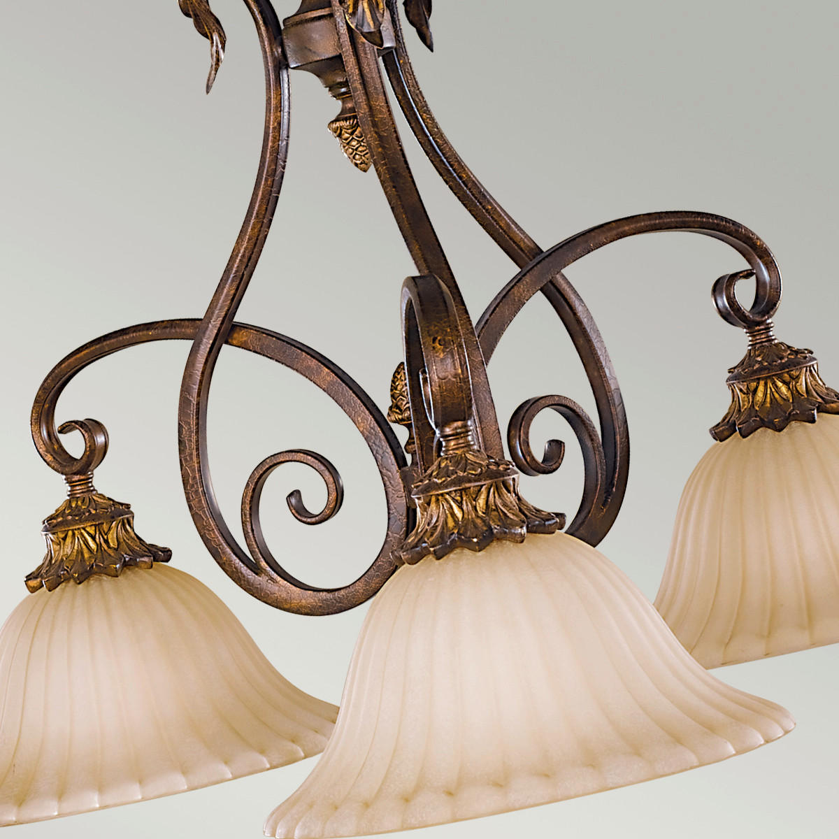 KRONLEUCHTER 71.1/56.5 cm    - Rotbraun, Konventionell, Glas/Metall (71.1/56.5cm) - Elstead Lighting