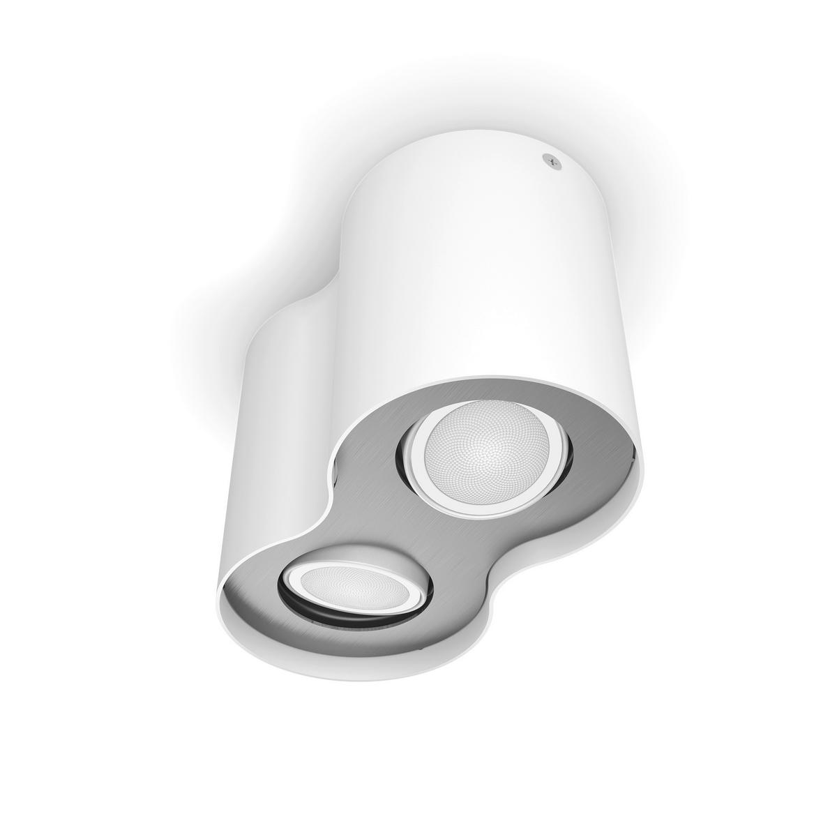 LED-STRAHLER Pillar 19,3/12/10,3 cm   - Weiß, Basics, Metall (19,3/12/10,3cm) - Philips HUE
