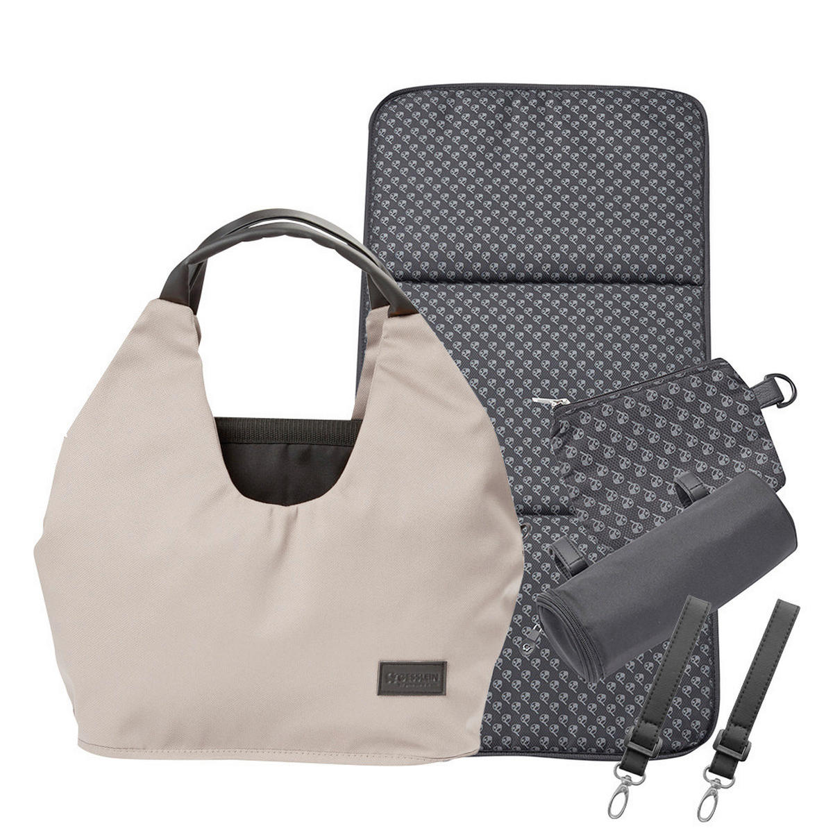 KINDERWAGENSET FX4 Swing Set  - Beigebraun/Schwarz, Basics, Textil (100/55/130cm) - Gesslein