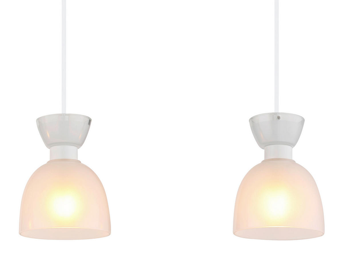 VISEČA SVETILKA  MASSEY   65/13/120 cm         E14 - bela, Design, kovina/umetna masa (65/13/120cm) - Globo