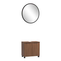 BADEZIMMER 2-teilig  in 60 cm  - Dunkelbraun/Schwarz, Basics, Holzwerkstoff/Kunststoff (60cm) - Held