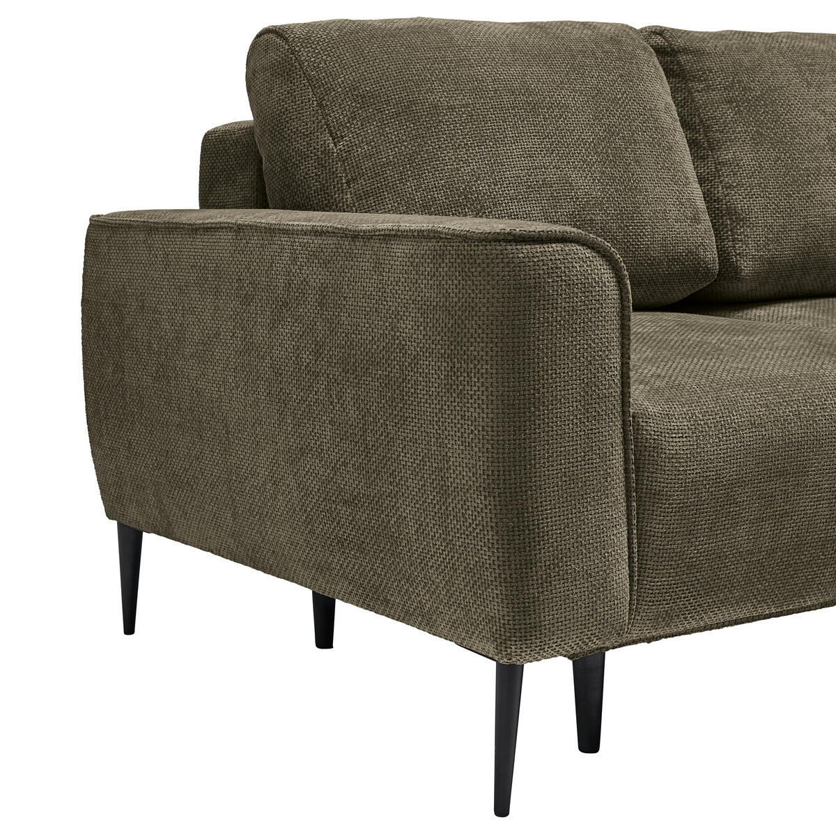 HÖRNSOFFA i vävt tyg olivgrön  - olivgrön/svart, Modern, metall/textil (255/164cm) - MID.YOU