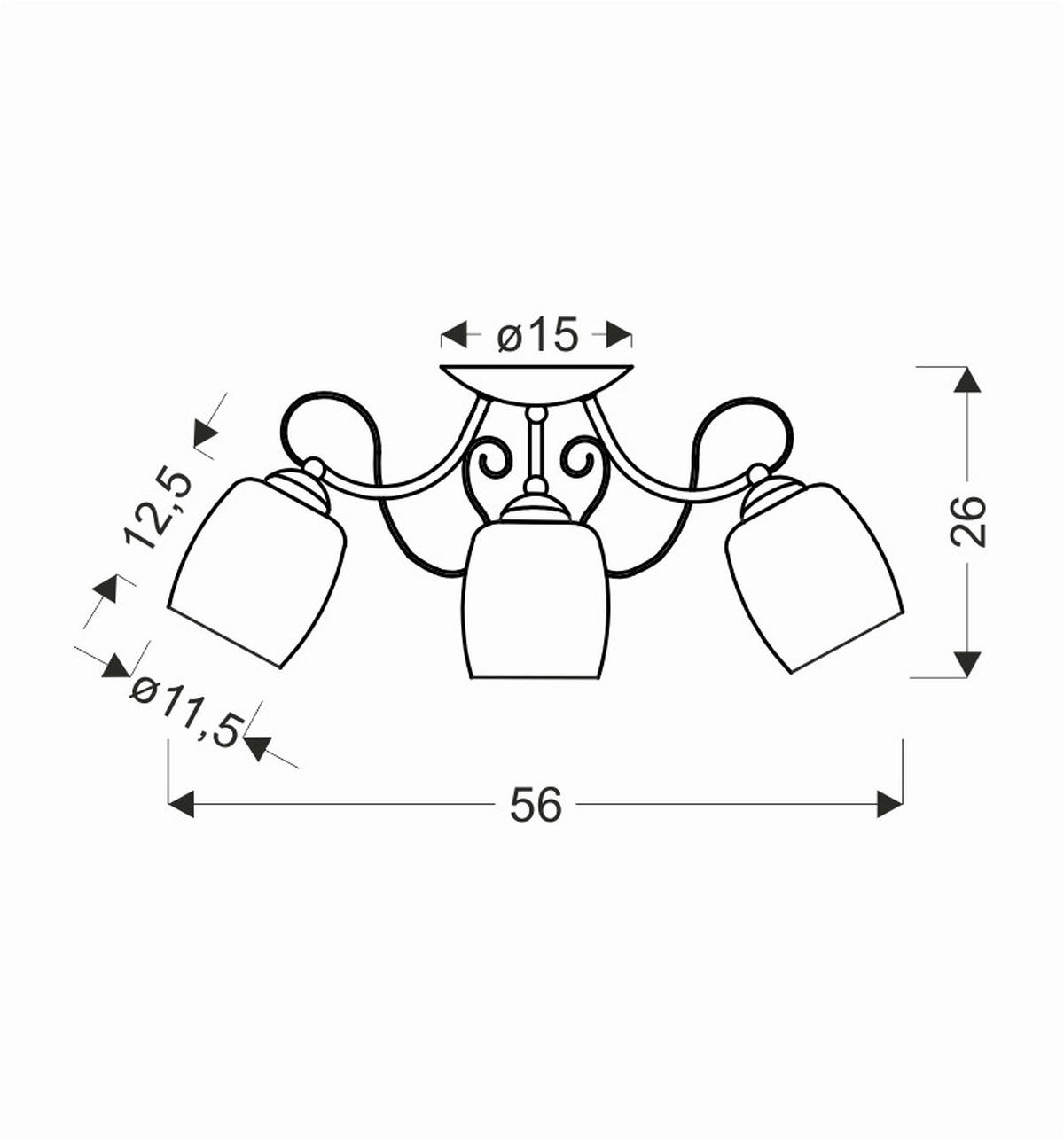 TAKLAMPA 56/56/26 cm  - vit, Klassisk, metall (56/56/26cm)