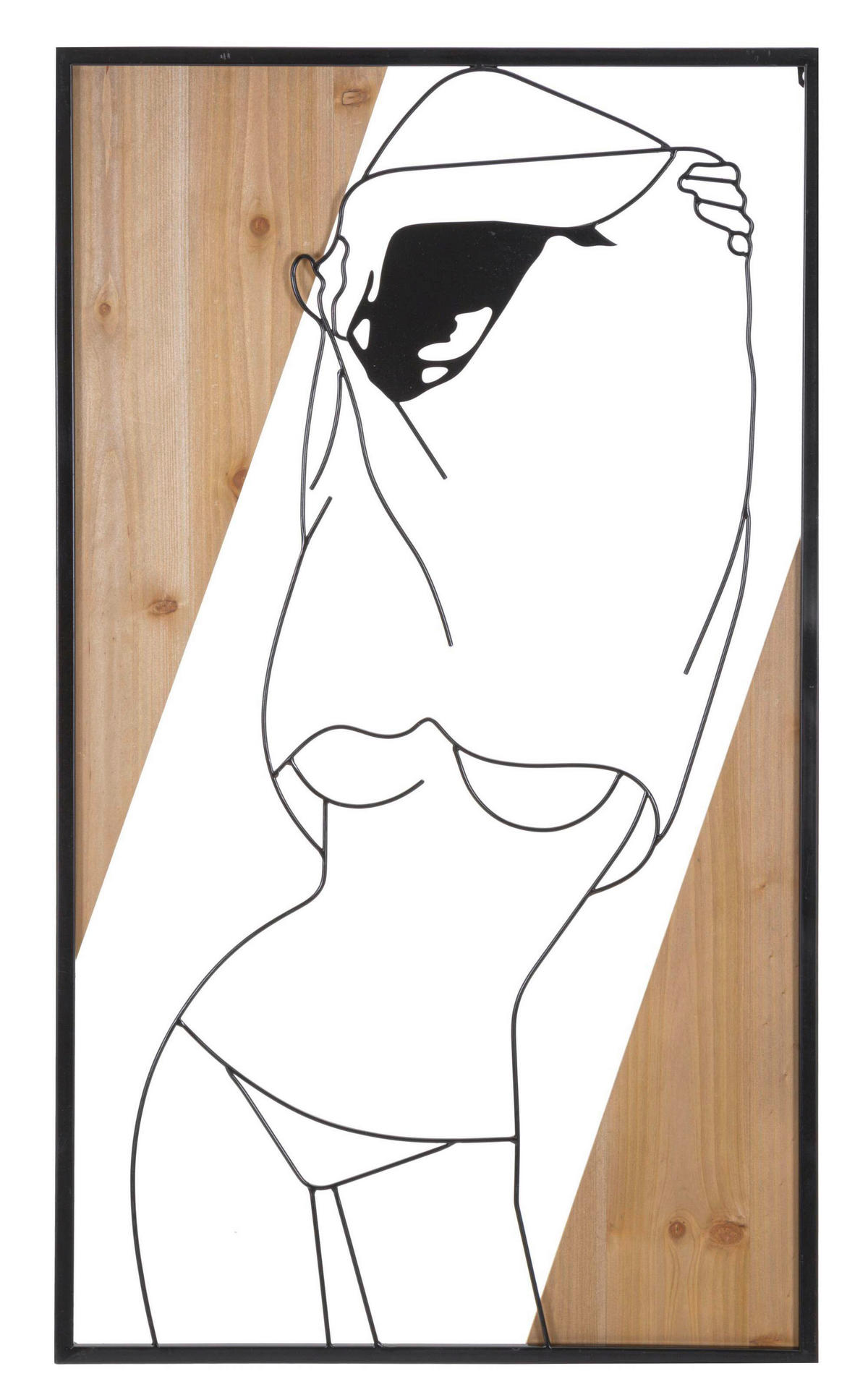 WANDDEKO Metall, Holzwerkstoff  - Schwarz/Naturfarben, Basics, Holzwerkstoff/Metall (50/90/2cm)