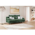 SCHLAFSOFA Chenille Dunkelgrün Rückenkissen, Armlehnenkissen, Bettkasten, Schlaffunktion, Rücken echt  - Dunkelgrün/Schwarz, KONVENTIONELL, Textil/Metall (203/94/96cm) - Carryhome