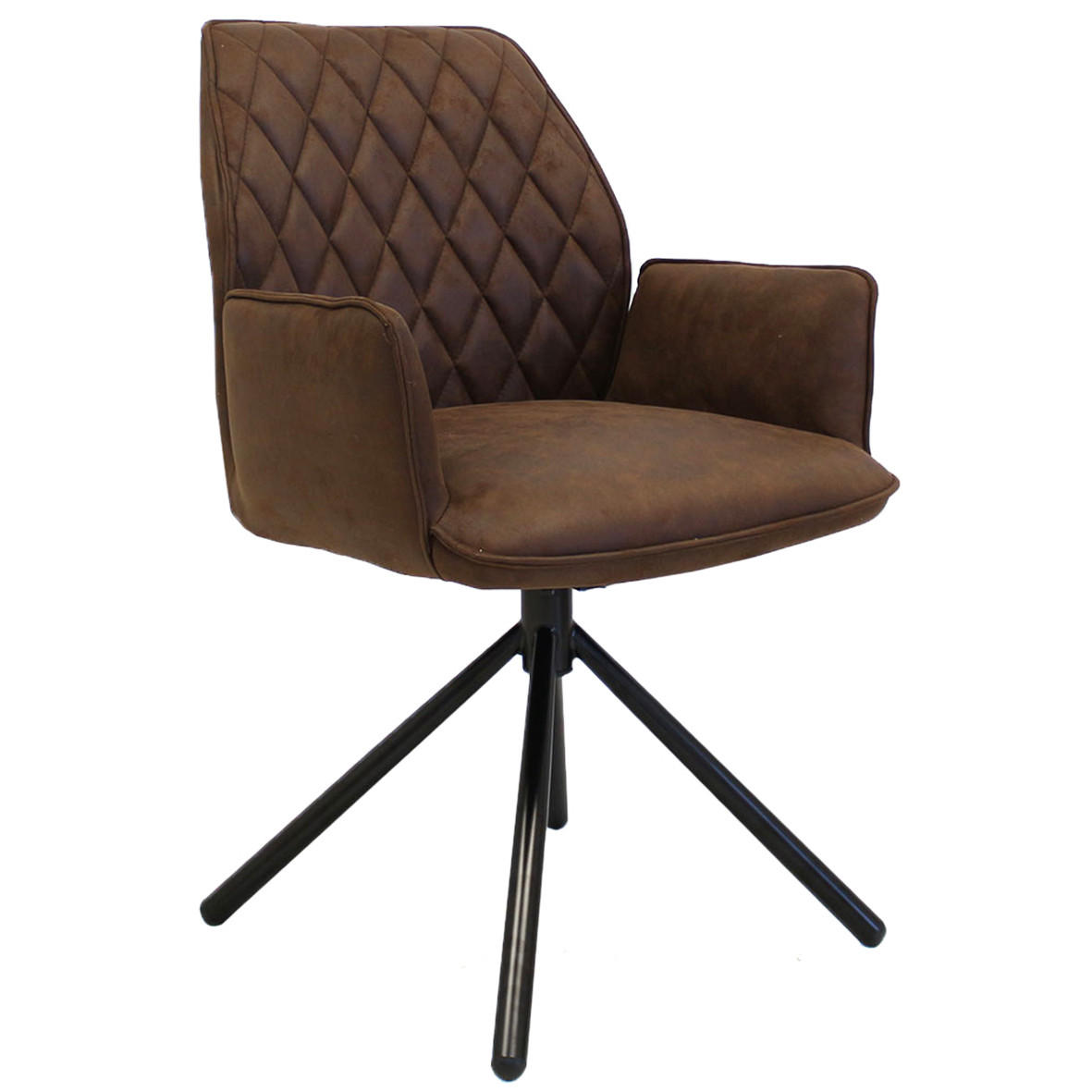 STOLIČKA S PODRÚČKAMI, mikrovlákno, hnedá - hnedá/čierna, Lifestyle, kov/textil (58/92/52cm) - MID.YOU