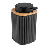 SEIFENSPENDER  - Schwarz/Naturfarben, Basics, Naturmaterialien/Kunststoff (8,9/12,7/7,5cm) - Wenko