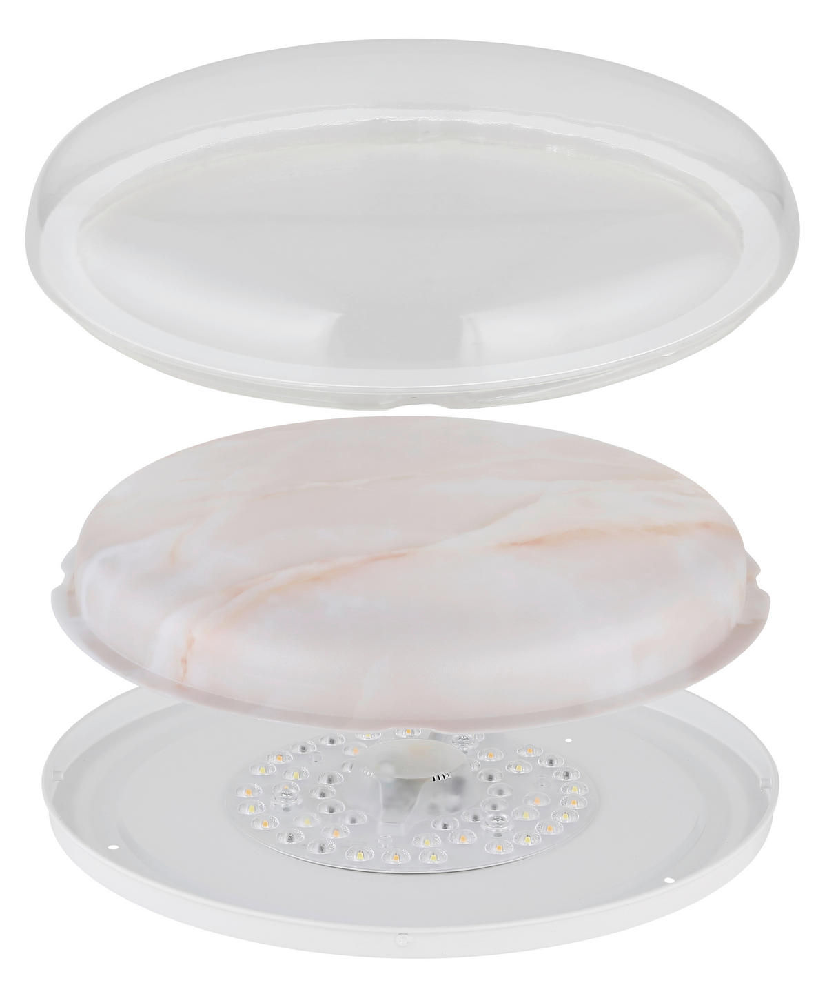 STROPNÍ LED SVÍTIDLO, 38,5/8 cm  - bílá/čiré, Basics, kov/plast (38,5/8cm) - Globo