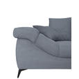 ECKSOFA Grau Cord Rückenkissen, Armlehnenkissen, Rücken echt  - Schwarz/Grau, KONVENTIONELL, Textil/Metall (332/231cm) - Carryhome