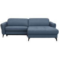 ECKSOFA Flachgewebe Blau  - Blau/Schwarz, Design, Textil/Metall (246/175cm) - Celina