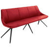 SITZBANK 195/88/62 cm Echtleder Rot, Anthrazit Metall  - Anthrazit/Rot, Design, Leder/Metall (195/88/62cm) - Bert Plantagie