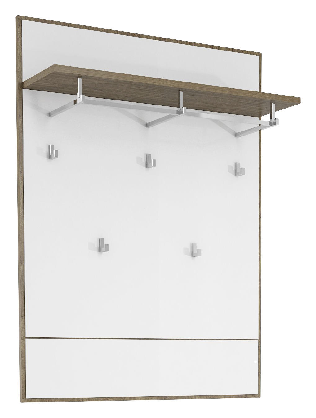 GARDEROBENPANEEL Weiß, Walnussfarben - Walnussfarben/Weiß, Design, Glas (80,8/108,4/23cm) - Voleo