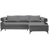 ECKSOFA Dunkelgrau Chenille  - Dunkelgrau/Schwarz, KONVENTIONELL, Textil/Metall (265/184cm) - Hom`in