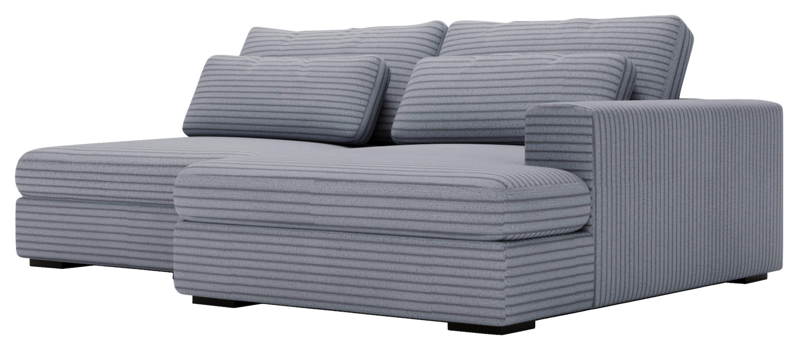 Thumbnail - home24 Ecksofa, Blaugrau, Textil, 3-Sitzer, Füllung: Schaumstoffflocken,Schaumstoffflocken, Ottomane rechts, L-Form, 223...