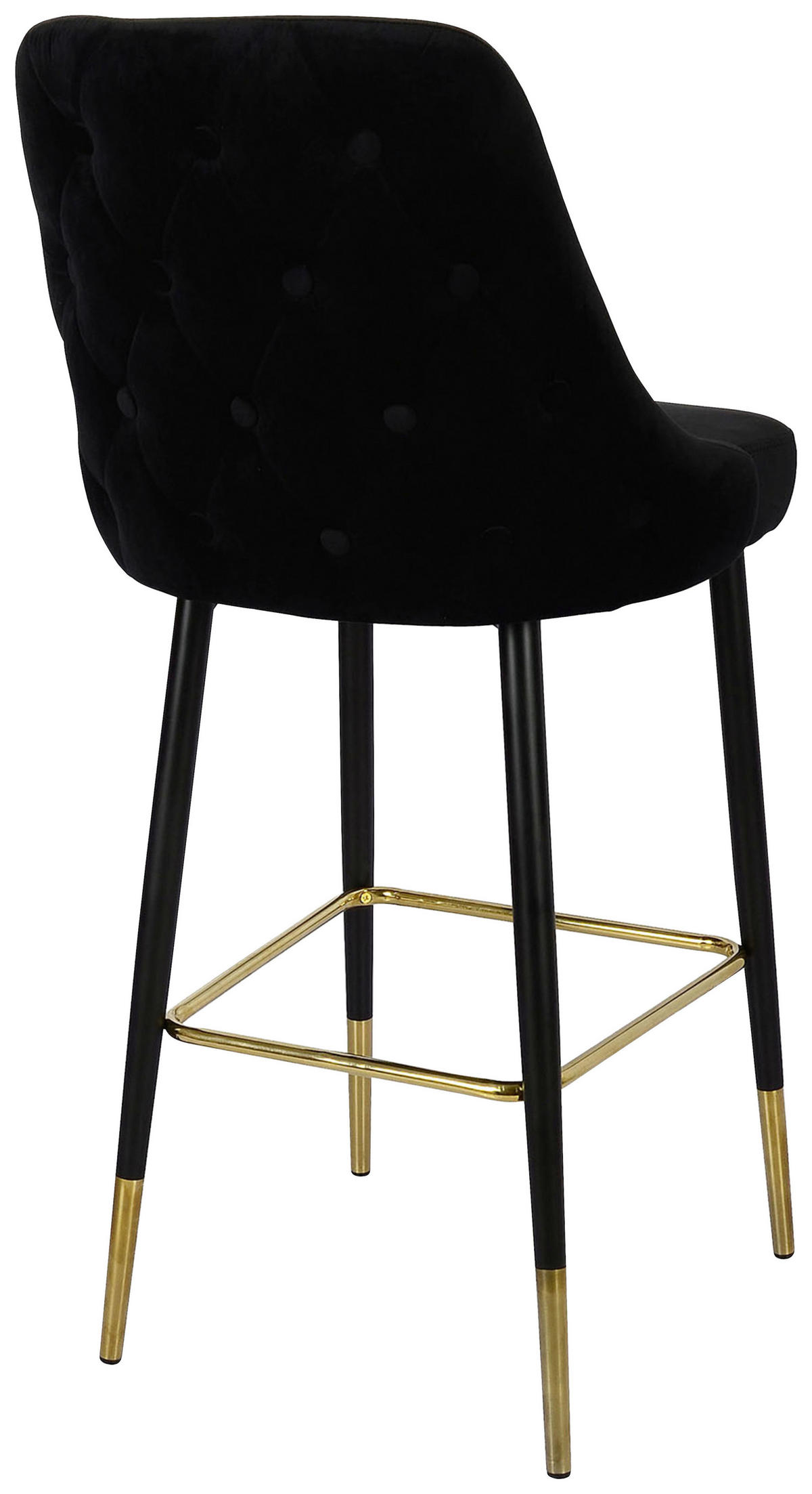 BAROVÁ STOLIČKA, čierna - čierna/zlatá, Modern, kov/textil (53/110/57cm) - MID.YOU