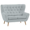 2-SITZER-SOFA in Cord Hellgrau  - Eichefarben/Hellgrau, Design, Holz/Textil (137/101/95cm) - Stylife