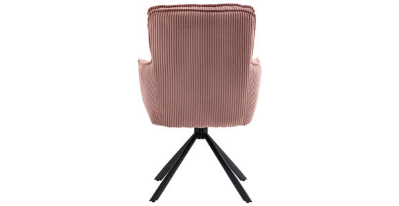ARMLEHNSTUHL in Eisen Cord - Schwarz/Rosa, Design, Textil/Metall (62/95/67cm) - Novel