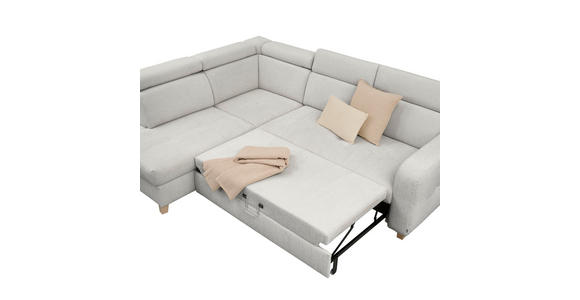 ECKSOFA inkl. Funktionen Grau Samt - Grau, Design, Holz/Textil (206/261cm) - Venda