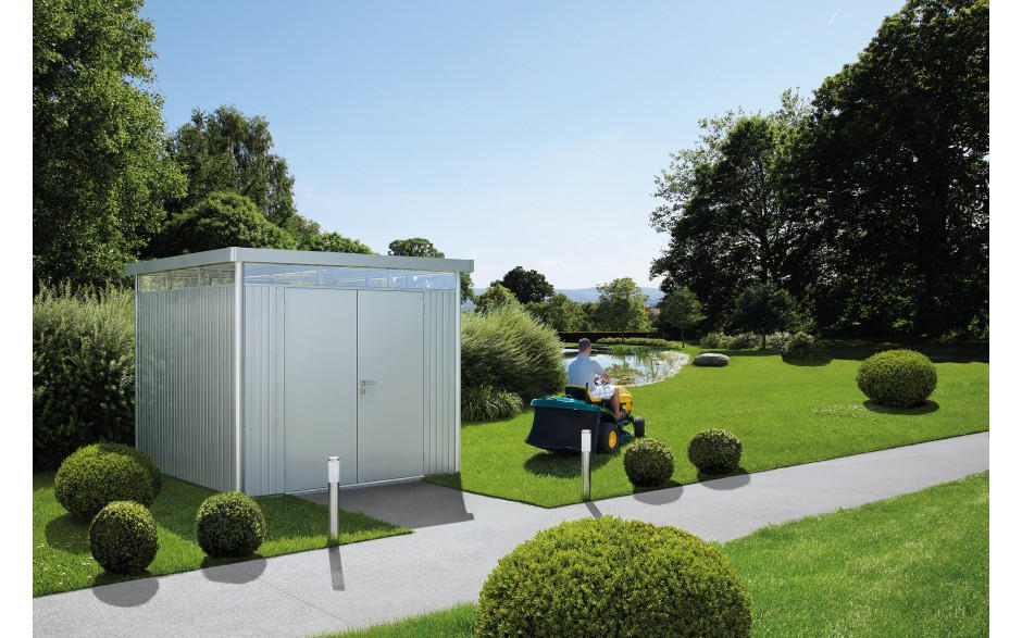 GERÄTEHAUS 275/222/235 cm  - Silberfarben, Design, Metall (275/222/235cm) - Biohort