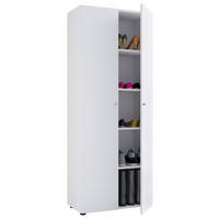 SCHUHSCHRANK Vandol  in 71/180/39 cm  - Weiss/Silberfarben, Design, Holzwerkstoff/Kunststoff (71/180/39cm) - MID.YOU