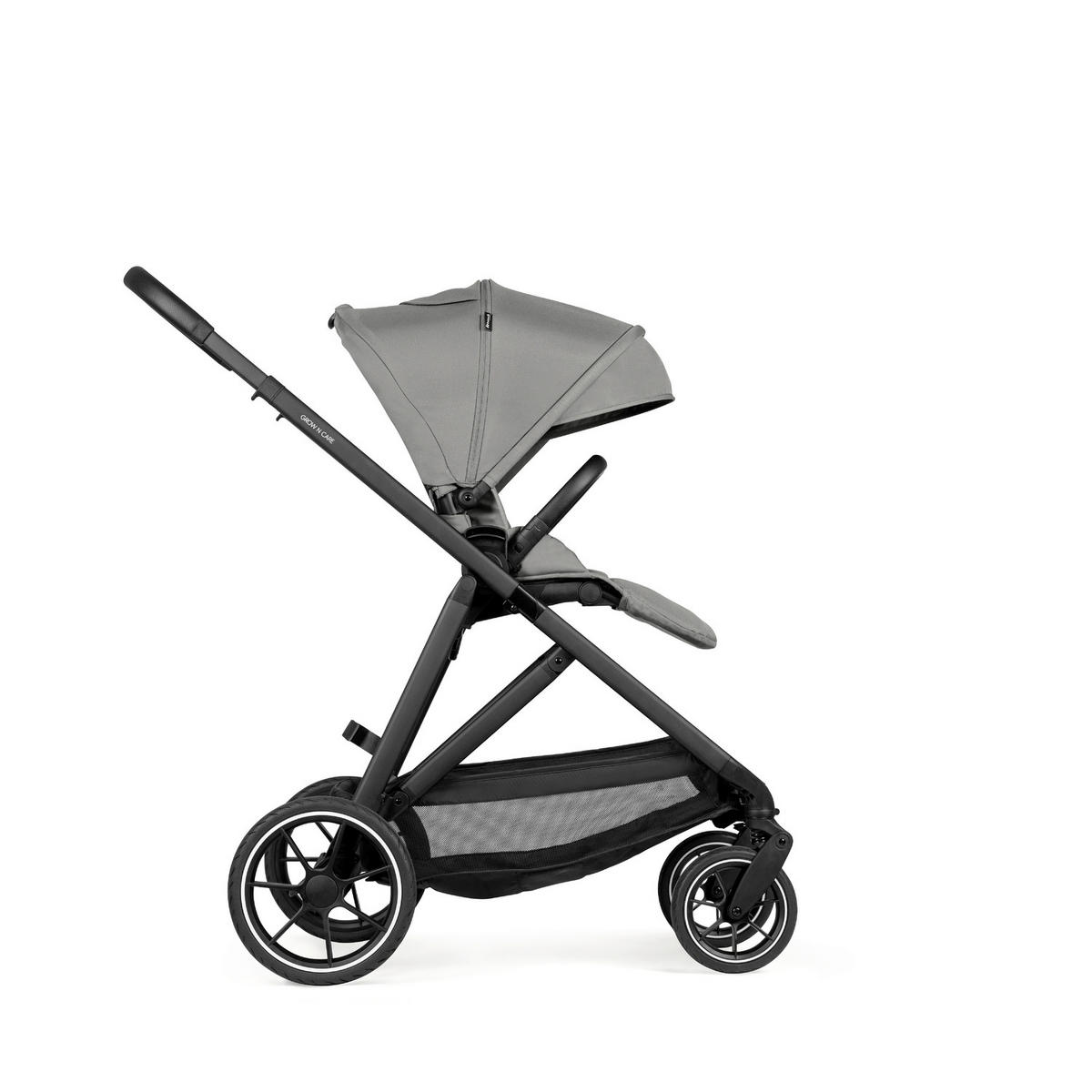 GESCHWISTERWAGEN Grow N Care  - Dunkelgrau/Schwarz, Basics, Textil/Metall (109/60/107-115cm) - Hauck