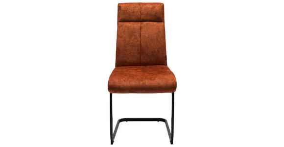 SCHWINGSTUHL in Eisen Webstoff - Rostfarben/Schwarz, Design, Textil/Metall (45/92/62cm) - Novel