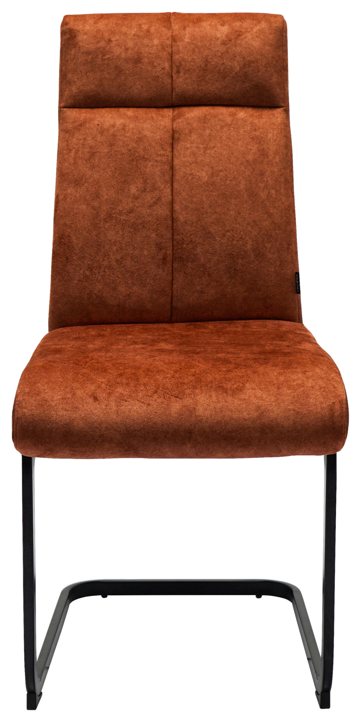 SCHWINGSTUHL  in Eisen Webstoff  - Rostfarben/Schwarz, Design, Textil/Metall (45/92/62cm) - Novel