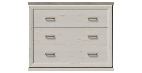 WICKELKOMMODE CAMRON 110/89,5/43 cm - Weiß/Grau, Natur, Holzwerkstoff/Kunststoff (110/89,5/43cm) - My Baby Lou