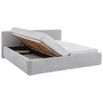 POLSTERBETT Bettkasten, Lattenroste Hellgrau 180/200 cm  - Birkefarben/Buchefarben, Design, Holz/Textil (180/200cm) - Xora