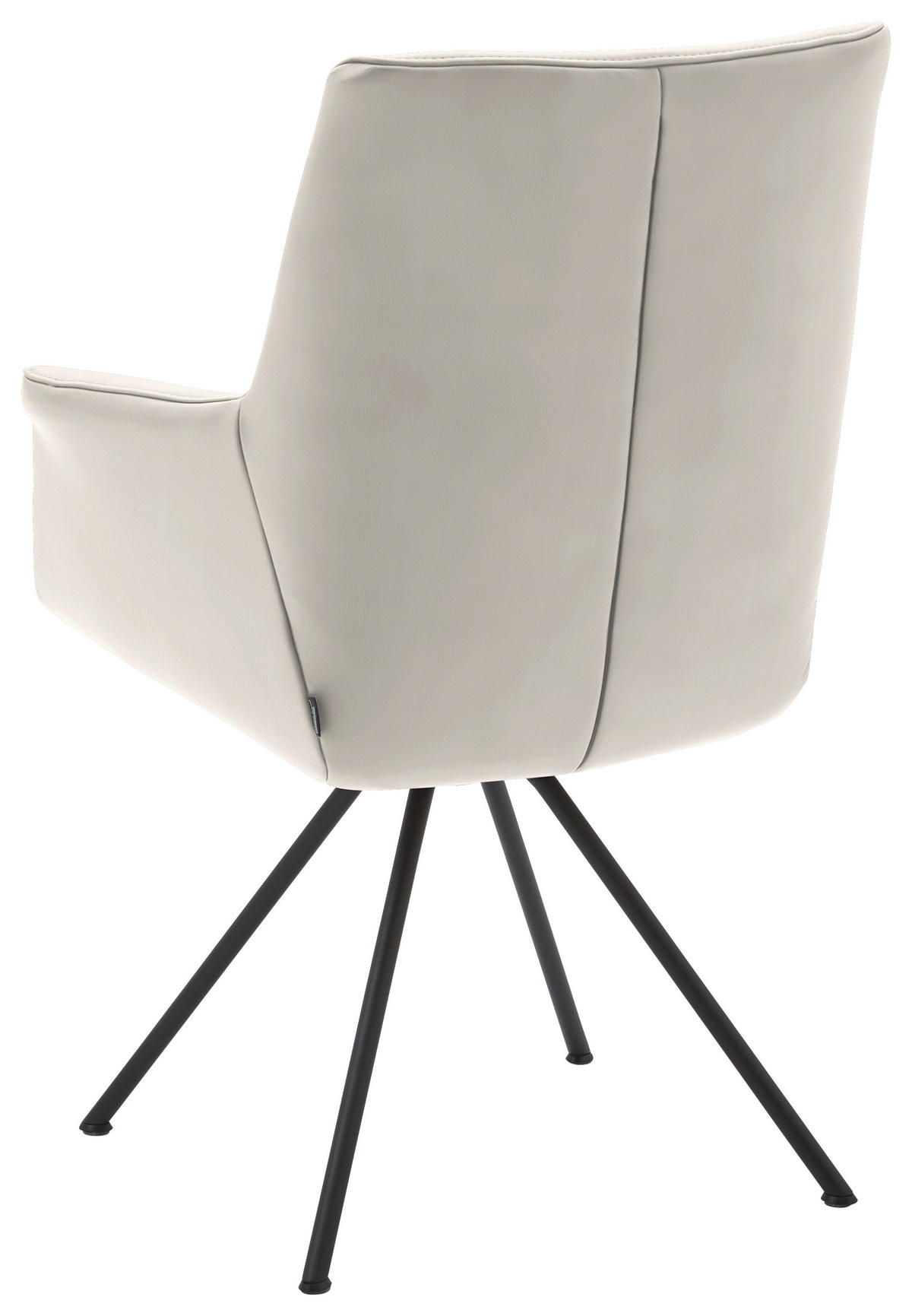 ARMLEHNSTUHL  in Stahl Echtleder pigmentiert  - Beige/Schwarz, Design, Leder/Metall (60/90/61cm) - Dieter Knoll