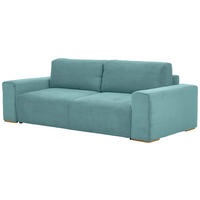 SCHLAFSOFA Cord Mintgrün  - Buchefarben/Schwarz, KONVENTIONELL, Holz/Kunststoff (255/86/123cm) - Livetastic
